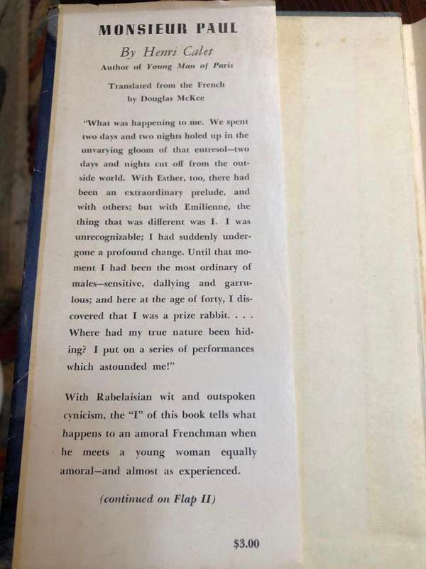 Monsieur Paul by Henri Galet - 1953 First Edition