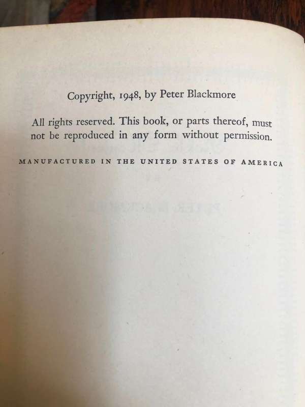 Fickle Moment by Peter Blackmore - 1948 Hardcover with dust jacket