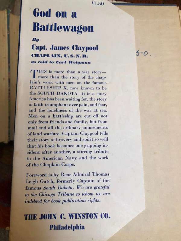 God on a Battlewagon by James V. Claypool - 1944 2nd Printing