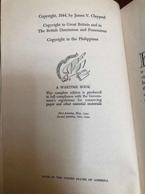 God on a Battlewagon by James V. Claypool - 1944 2nd Printing
