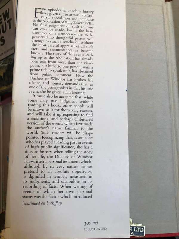 The Heart Has Its Reasons. The Memoirs Of The Duchess Of Windsor