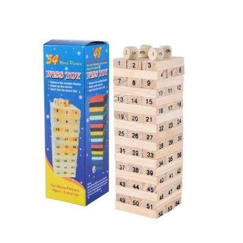 48 children's wooden blocks set