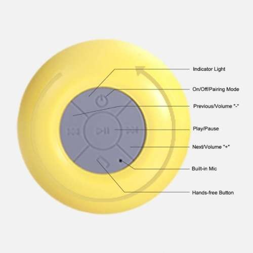 Good Quality Waterproof Wireless Bluetooth Hands-free Mic Suction Speaker for Bathroom Shower