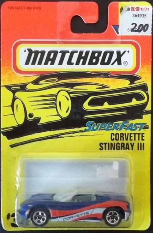 MATCHBOX #38 CORVETTE STINGRAY III ! MINT + Never Opened ! EXCELLENT !