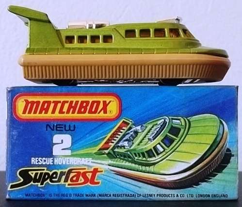 #2 RESCUE HOVERCRAFT ! 1975 ! RARE ! with Original Box ! Matchbox Lesney ! EXCELLENT !