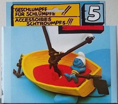Original MINT SMURF SAIL BOAT !! MINT in Box !! VERY RARE !! Playset #5 ! Smurfs Super Smurf