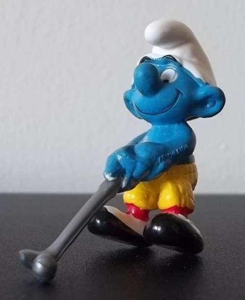 Original Vintage GOLFER SMURF !!! EXCELLENT CONDITION !! RARE !! Smurfs!