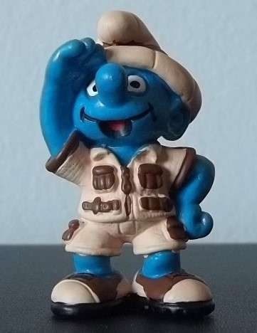 Original SAFARI SMURF !! RARE ! HIGH VALUE !!  Peyo  ! MINT Condition Smurf !!