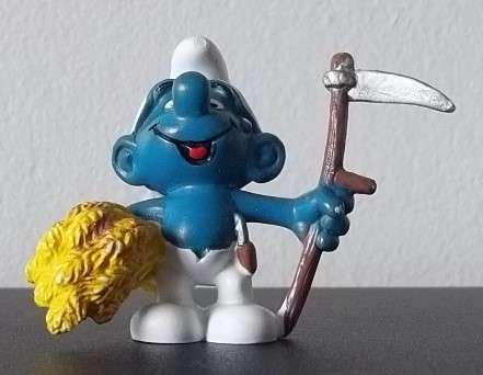 Original Vintage HAYMAKER / REAPER SMURF ! Peyo W Gerrmany ! EXCELLENT CONDITION !! 1981 !! Smurfs!!