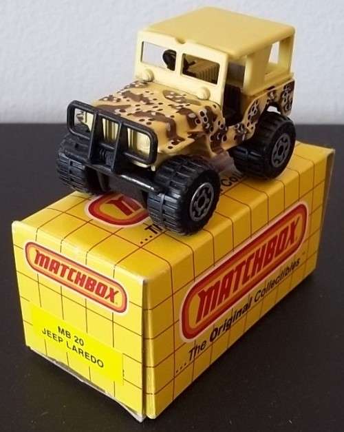MATCHBOX MB 20 JEEP Laredo !! RARE Military Camouflage VARIANT ! +  Original Box ! EXCELLENT !