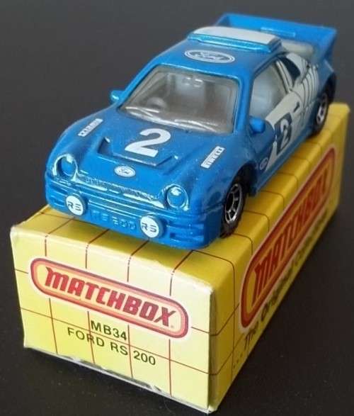 MATCHBOX MB 34 FORD RS 200 !! BLUE VARIANT !! 1983 !! MINT + Original Box !!