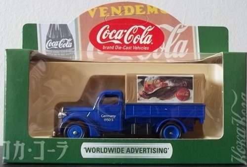Lledo COCA COLA 1939 FORD CANVAS-BACK TRUCK ! GERMANY 1950's ! RARE COLLECTIBLE !! + Original Box !