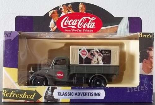Lledo COCA-COLA 1939 FORD CANVAS-BACK MILITARY TRUCK! RARE COLLECTIBLE + Original Box EXCELLENT Coke