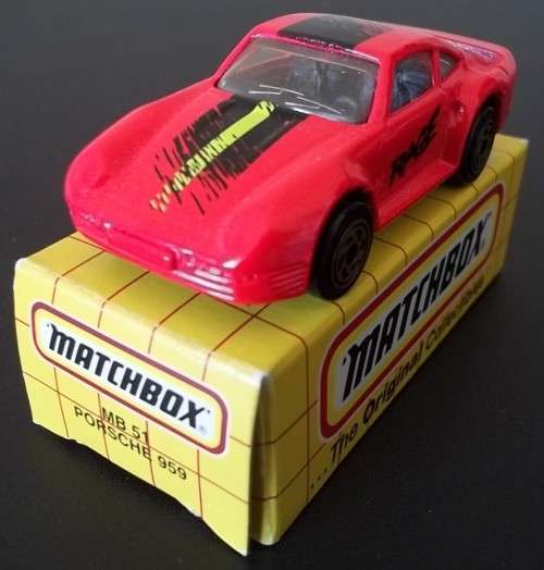 MATCHBOX MB 51 PORSCHE 959 !! LIGHT RED `RAGE` VARIANT !! MINT + Original Box !!