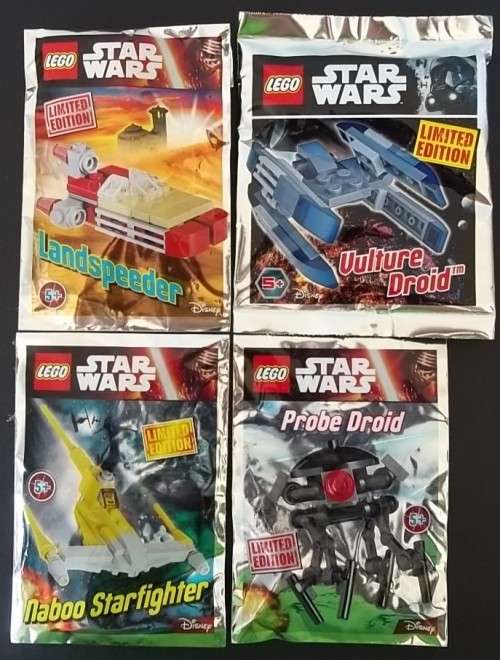 4 X LEGO STAR WARS SPECIAL LIMITED EDITION PROMO POLYBAG MODELS !! RARE ! SEALED + ALL DIFFERENT !