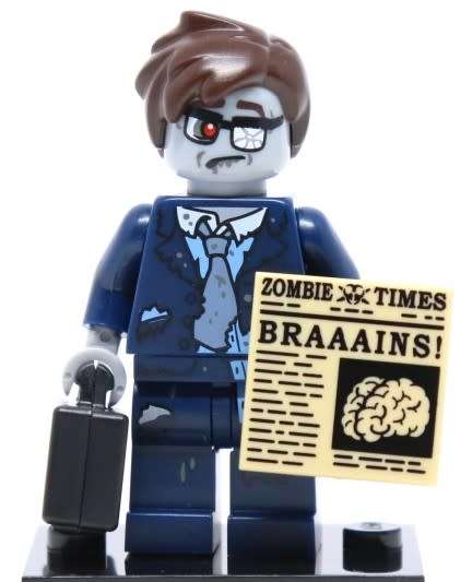 LEGO ZOMBIE BUSINESSMAN (Number 13 of 16) SERIES 14 Minifigure ! MONSTERS ! Sealed Unopened Packet !