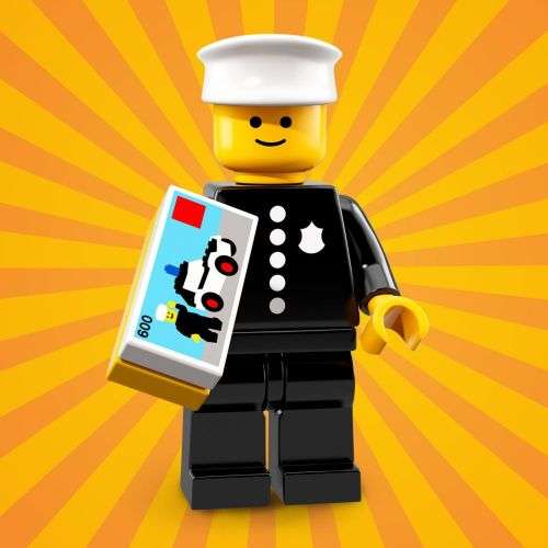 LEGO RETRO POLICEMAN (Number 8 of 17) SERIES 18 Minifigure !! RARE !! Sealed In Unopened Packet !!