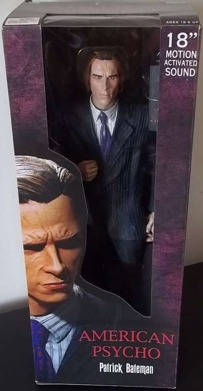 18 Inch Motion-Activated Talking AMERICAN PSYCHO PATRICK BATEMAN ! NECA Mint In UNOPENED Box