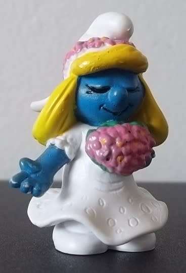 Original BRIDE SMURFETTE !! HIGH VALUE !!  Peyo Germany ! Excellent Condition Smurf !!