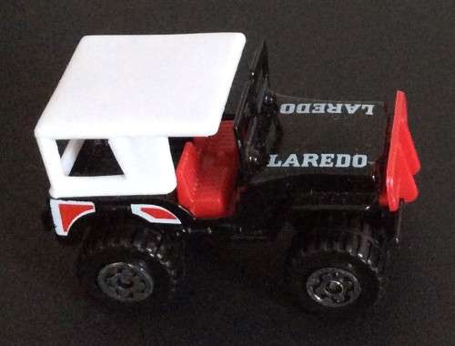 JEEP LAREDO ! RARE Black + White + Red VARIANT ! Matchbox !! EXCELLENT !