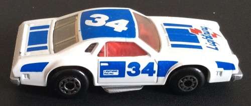 MATCHBOX LESNEY No.34 CHEVY PRO STOCKER ! RARE WHITE LIGHTNING VARIANT ! 1980 ENGLAND ! Excellent !