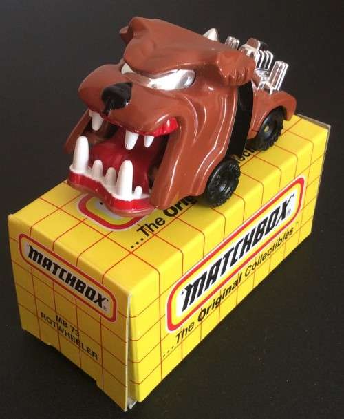 MATCHBOX MB-73 ROTWHEELER !! RARE BROWN VARIANT !! MINT + Original Box !!