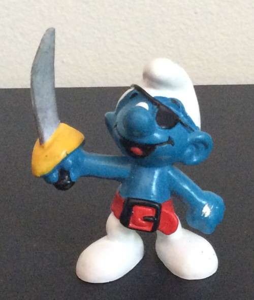 Original Vintage PIRATE SMURF !! WEST GERMANY !! FANTASTIC!!  Smurfs!