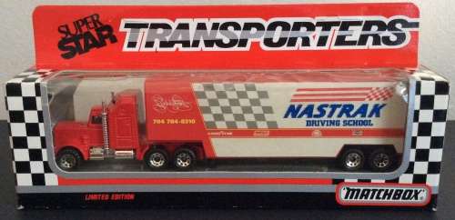MATCHBOX TRANSPORTERS NASTRAK DRIVING SCHOOL PETERBILT KENWORTH CY-104 !! 1992 ! RARE + Original Box