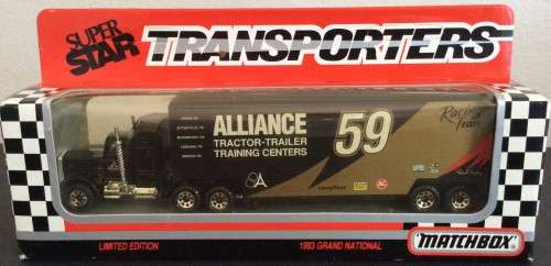 MATCHBOX TRANSPORTERS ALLIANCE RACING TEAM PETERBILT KENWORTH CY-104 !! 1993 ! RARE + Original Box