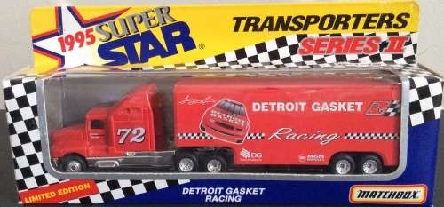 MATCHBOX TRANSPORTERS SERIES 2 1995 ! DETROIT GASKET RACING PETERBILT KENWORTH ! RARE + Original Box