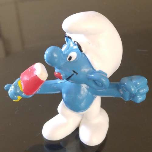 Original Vintage Ice Lolly Smurf 1978 W Germany Light Skin Dark Yellow Stick Variant