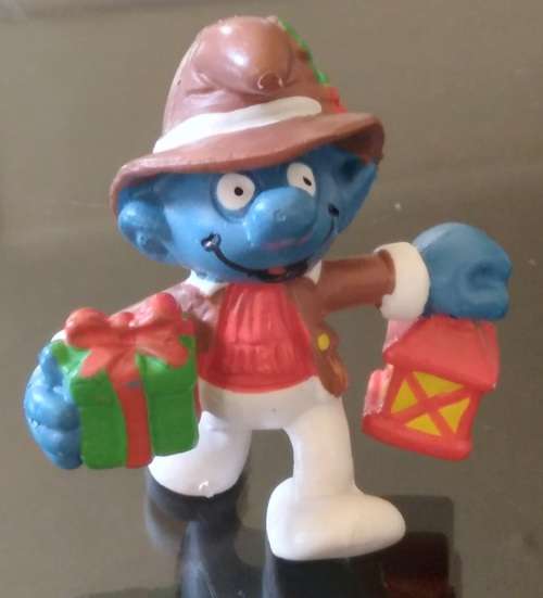 Original Vintage CHRISTMAS LANTERN SMURF !! 1984 PORTUGAL !! RARE VALUABLE CLASSIC !!