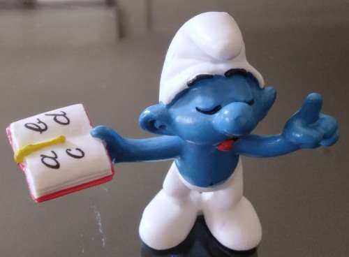 Original TEACHER SMURF !!! 1980 RARE Lighter Red Book Germany Variant !! Excellent!!Smurfs!