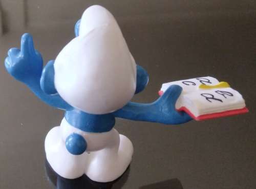Original TEACHER SMURF !!! 1980 RARE Lighter Red Book Germany Variant !! Excellent!!Smurfs!