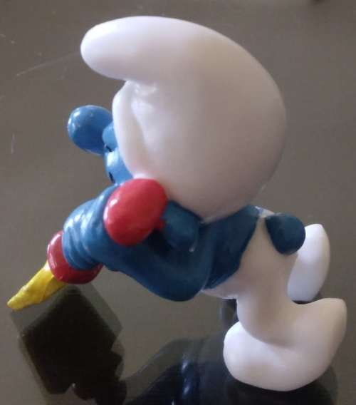 Original SLEEPING DIGGER SMURF !! Peyo GERMANY !! Large Spade Variant ! Smurfs! VERY RARE!!
