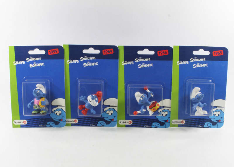 4 SEALED Mint On Card SMURFS - NEVER BEEN OPENED !! RARE + VALUABLE !!