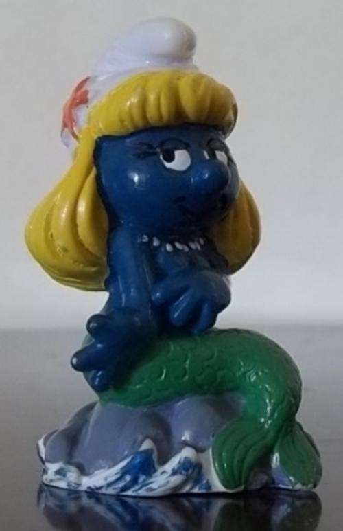 Original vintage MERMAID SMURFETTE !! EXCELLENT CONDITION Peyo Hong Kong 1981! Smurfs!