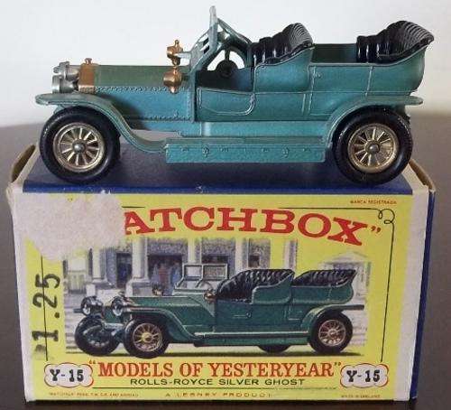 1907 Rolls Royce Silver Ghost Y-15 + BOX !! EXCELLENT !! 1960's Matchbox Lesney Models of Yesteryear