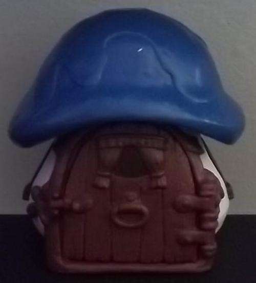 Original Smurf House !  RARE WHITE WALL + BLUE ROOF VARIANT ! Schleich ! Smurfs
