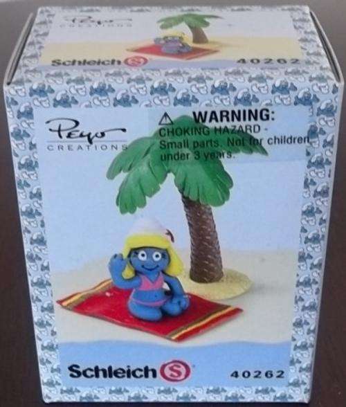 Original SUNBATHER SMURFETTE !! MINT with Box !! VERY RARE !! Smurfs Super Smurf