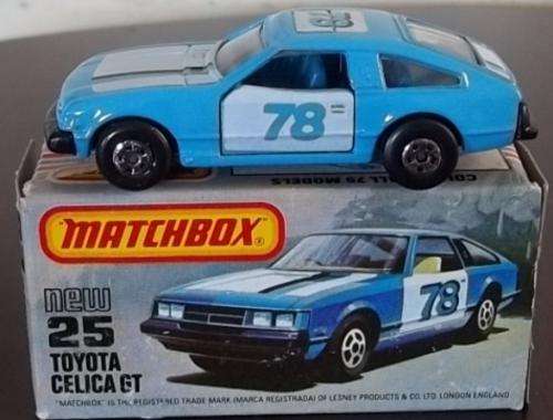 TOYOTA CELICA #25 !! 1981 ! LESNEY MATCHBOX  !! Rare Hong Kong Variant + Original Box ! EXCELLENT !