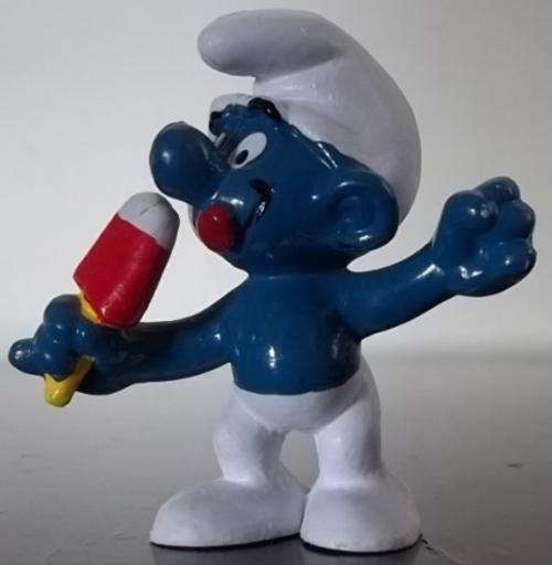 Original Vintage Ice Lolly SMURF! Excellent !! Peyo HONG KONG !! 1979 RARE !! Smurfs!