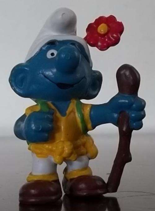 Original Vintage HIKER SMURF !! Rare !! 1978  HONG KONG !! EXCELLENT CONDITION  !! Smurfs!