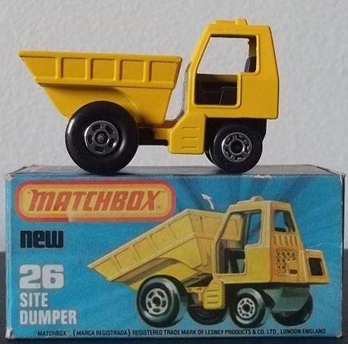 SITE DUMPER #26 !! ALL YELLOW VARIANT !! 1978 !! LESNEY MATCHBOX !!  EXCELLENT + Original Box  !