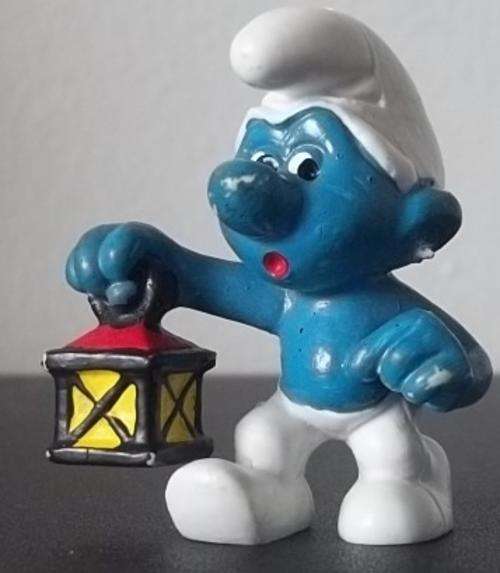 Original Vintage WATCHMAN SMURF! West Germany !! RARE + sought after ! Old Classic Smurfs!