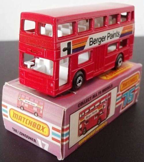 MATCHBOX #17 THE LONDONER !! 1979 !! BERGER PAINTS VARIANT !! EXCELLENT MINT + Original Box !