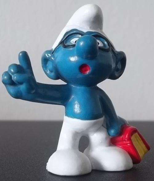 Original BOOKWORM BRAINY SMURF!  !! W.GERMANY !! RARE + sought after !