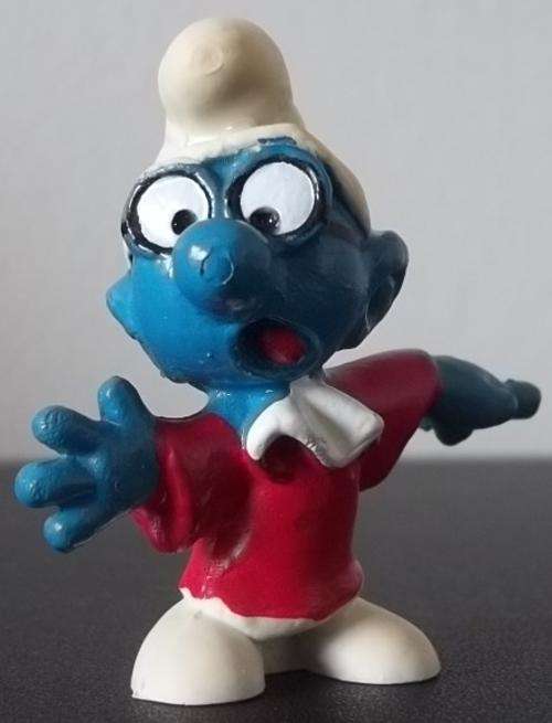 Original Vintage JUDGE BRAINY SMURF ! W. GERMANY !! RARE + sought after ! Old Classic Smurfs!