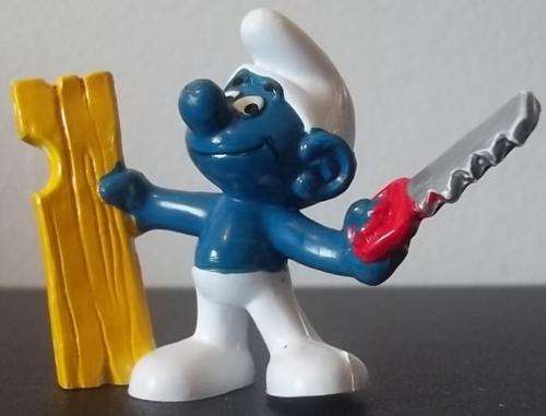 Original Vintage CARPENTER SMURF ! Peyo ! Smurfs! RARE!