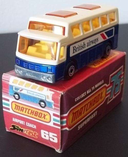 AIRPORT COACH #65 ! British Airways VARIANT! 1977 ! LESNEY MATCHBOX  !! + Original Box ! EXCELLENT !